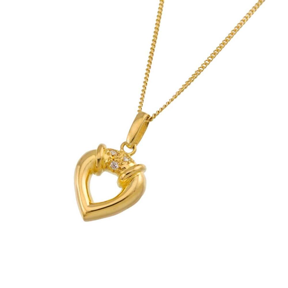 DIOR 18k Gold Diamond Heart Necklace